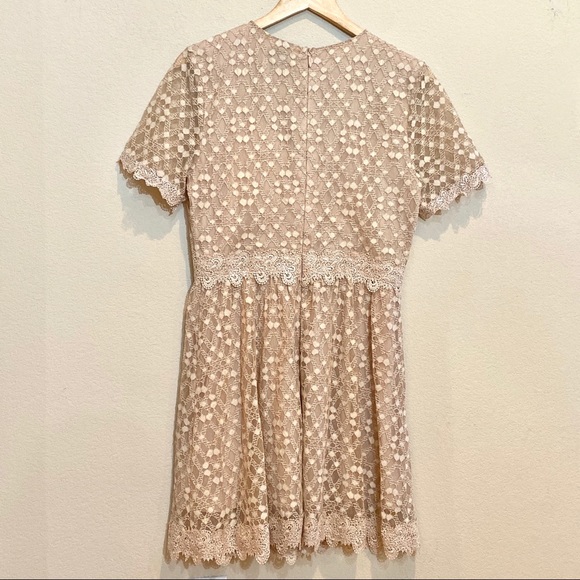 J.O.A. Lace Short Sleeve Blush Mini Dress - Picture 7 of 14